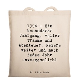 Mr. & Mrs. Panda Tragetasche Spruch 1994 Geburtstag - Geschenk, Feiere weiter, lebensfroh, 1994 Erinnerungen, Jahrgang 1994, Einkaufstüte, Happy