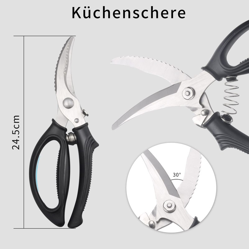 Poultry Shears, Sharp Stainless Steel Poultry Scissors for Meat, with