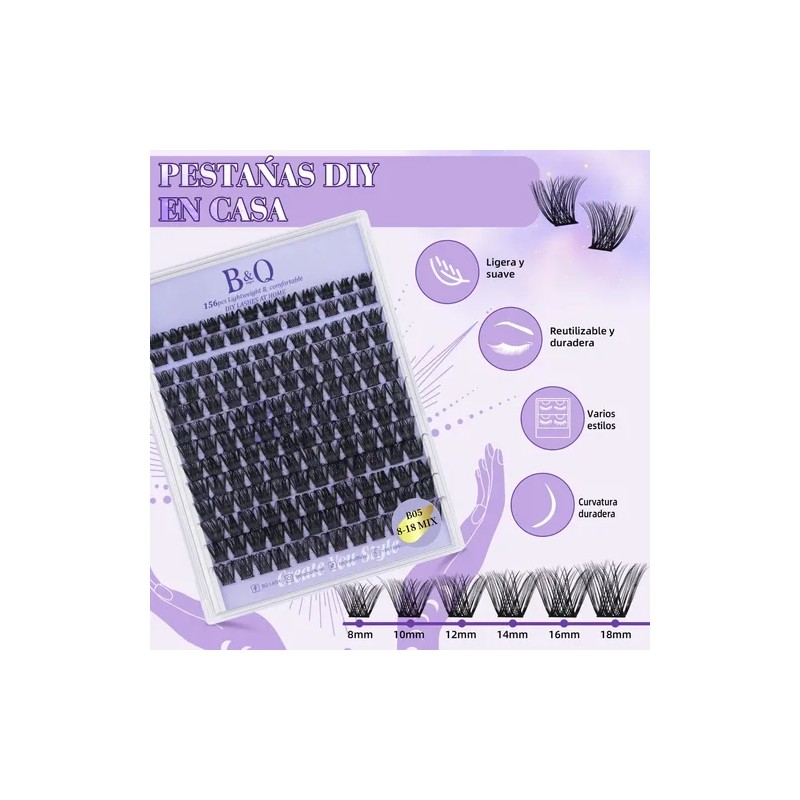 Extensiones De Pestañas Kit Bq Clásico 8-18mm B05