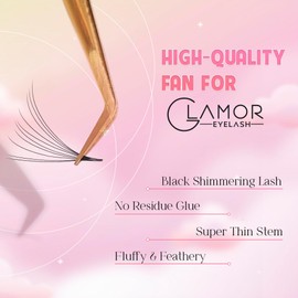 GLAMOREYELASH 1500 Ultra Mix 7 | Extensions 6D-8D-10D| Extension with 0.05/0.07mm Thickness of Mink Lashes| C D Curl | 9-15mm Length for Fluffy Eyelash Cluster(10D-0.05-C,Mix 9-10-11-12-13-14-15mm)