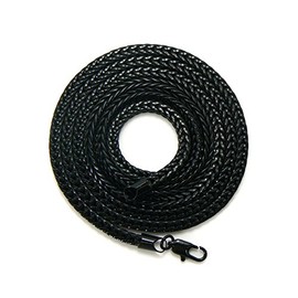 NYFASHION101 4mm 36" Hip-Hop Franco Chain Necklace, Jet Black #701BK