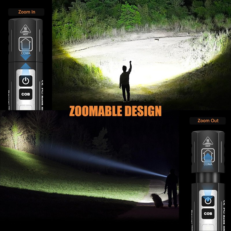 Rechargeable Magnetic Small Flashlights High Lumens - Super Bright Powerful