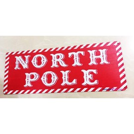 TSOSK Retro Metal Sign - North Pole Look Home, Bar, Club, Kitchen Wall Decoration - 16 x 6 INCH