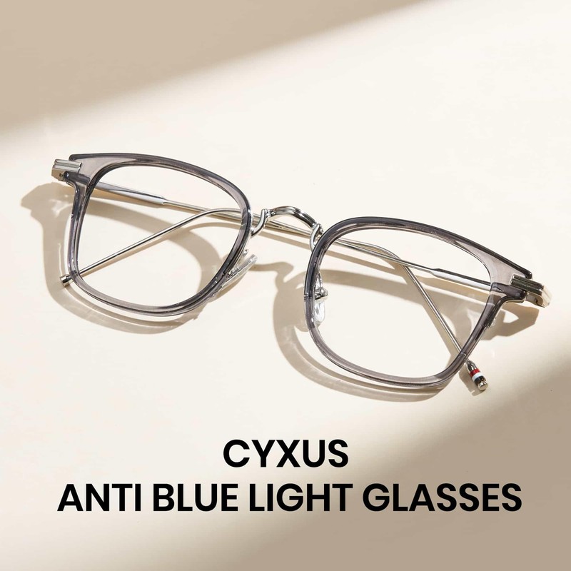 Cyxus 8235 Blue Light Cut Glasses, Non-Degree, UV Protection, Lightweight