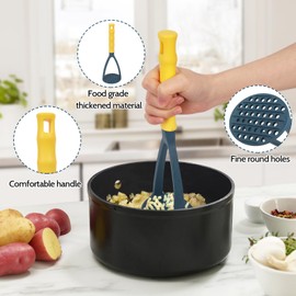 Mutool Nonstick Potato Masher Utensil - Hard Wearing Nylon Masher Head Ergonomic Handle, Cooking Utensils Masher for Mashed Potatoes, Baby Food, Jam, Vegetable & Fruits