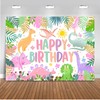 Mocsicka Dinosaur Birthday Backdrop Cartoon Dinosaur Birthday Background Party Decor