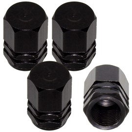 Negus Valve Cap Car Aluminum Alloy Set of 4 Hexagon Black