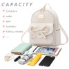 I IHAYNER Girls Bowknot Cute Leather Backpack Mini Backpack Purse