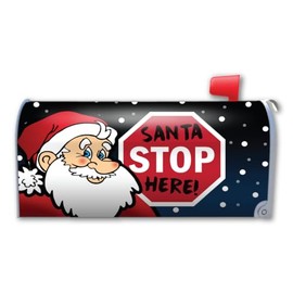 Santa Stop Here! Mailbox Cover Magnet by Magnet America is 18.375" x 21" Made for Metal Mailboxes