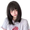 Villo Wig Medium Bob Women Wig Cosplay Semi Long Straight