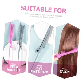 Baluue 3pcs Rat Tail Comb Professional Teasing Combs for Hair Styling Coloring Fine-tooth for Salon Home Use Hair Kit for Stylists Travel-friendly Design