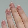 24 Pcs Medium Coffin Press on Nails, Shiny Nude Cat
