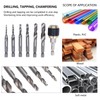 7Pcs/Set Spiral Combination Tap High Speed Steel 1/4in Hex Shank