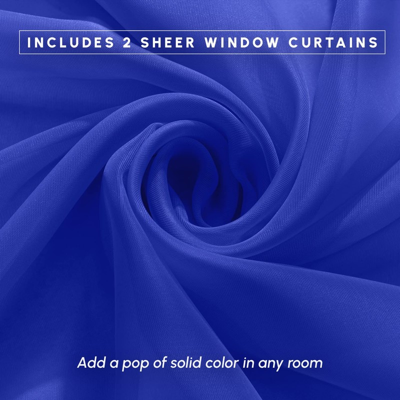 Elegant Comfort 2-Piece Sheer Panel with 2inch Rod Pocket -