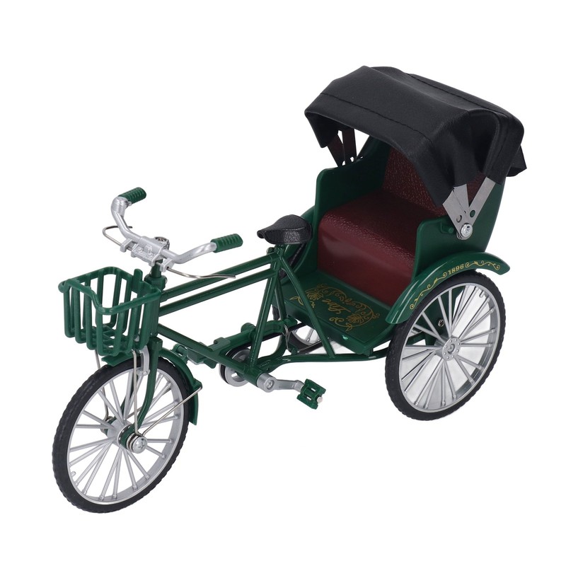 Rickshaw Model Retro Design Decorative Interesting Alloy 3 Wheel Rickshaw