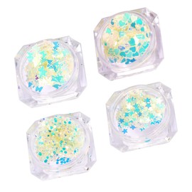 NOLITOY Unique Nail Decor Pack of Luminous Sequins Stickers Butterfly and Star Nail Art Supplies for Experts and Beginners