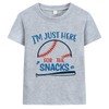 I'm Just Here for The Snacks Funny Baseball Shirt Boys