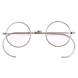 Agstum Blue Light Blocking Reading Glasses, Small Round Wire Rim Readers for Computer Use (Silver / 39mm Size, 1.75 x)