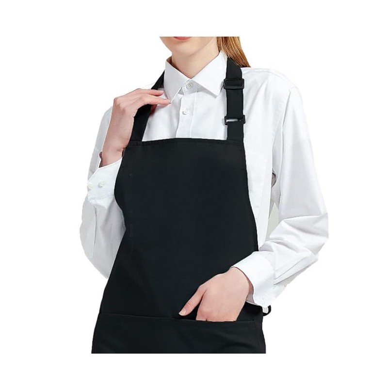 CHENGZI2-Piece Waterproof Kitchen Apron With Adjustable Neck Belt black
