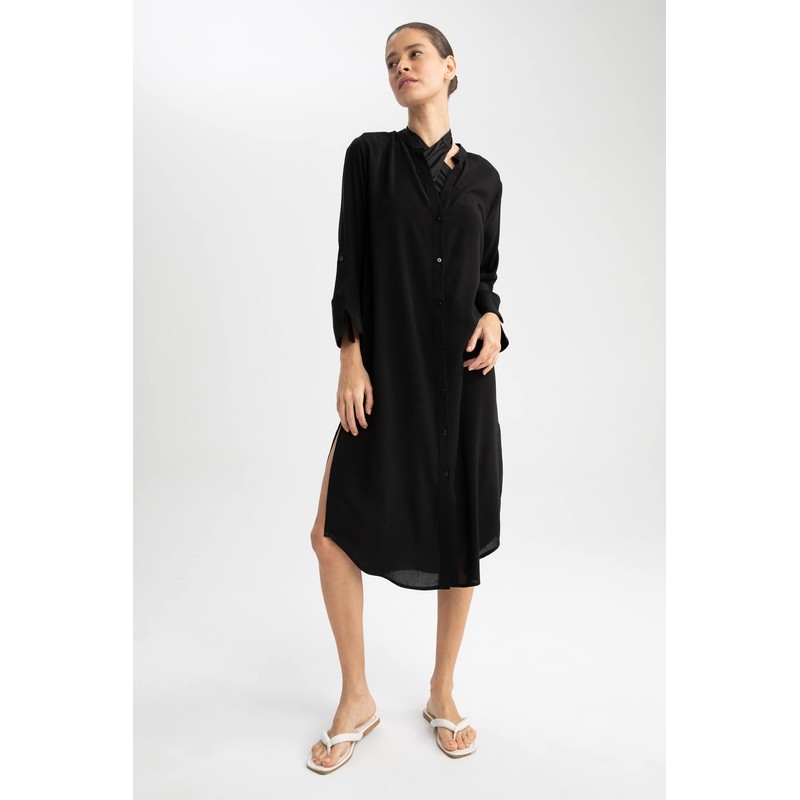 DeFacto Damen Strandkleid Sommer - Bikini Strandtunika Beach Dress Badetunika