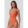 QINSEN One Piece Bathing Suit for Women Tummy Control V