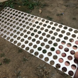 FengYoo Perforated Plate Stainless Steel Perforated Grid Stainless Steel Grid 10 mm Hole Thickness 0.9 mm 306 mm x 112 mm Perforated Metal