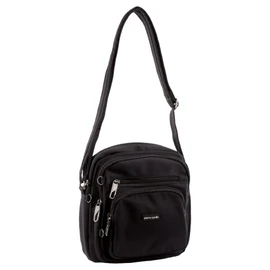 Pierre Cardin Unisex Nylon Anti-Theft Slash Proof Shoulder Cross Body Travel Bag with RFID Protected Pocket, Black