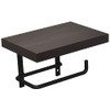 SANEI W2107-D Iron Paper Holder with Shelf and Screws, Black