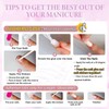 24PCS False Nails Almond - White Pearl French Tip False