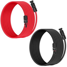 Behaunty 10AWG (6mm) Solar Panel Extension Cable - 8FT, Heavy Duty, Weather Resistant, Standard Solar Connectors, Ideal for RVs & Boats