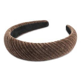 SXQLYH Headband, Padded Corduroy, Women's Headband, Thick Hair Band, Headbands, Soft Corduroy Hair Band, Padded Hair Band, Comfortable Headbands for Women and Girls (Brown)