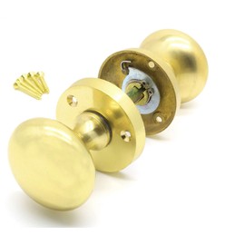 Golden Grace Polished Brass Mortice Sprung Door Knob Set Pack Pair