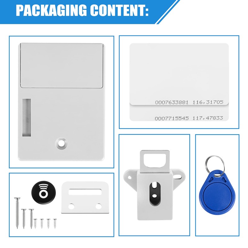 Gokelomg Invisible Hidden RFID Free Opening Intelligent Sensor Cabinet Lock