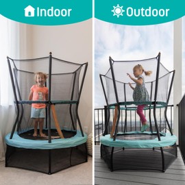 Skywalker Trampoline for Kids and Toddlers - Kanga Winnie The Pooh Toddler Trampoline Net Enclosure, Mini Kids Trampoline for Toddlers, Outdoor or Indoor Trampoline for Kids up to 100LB