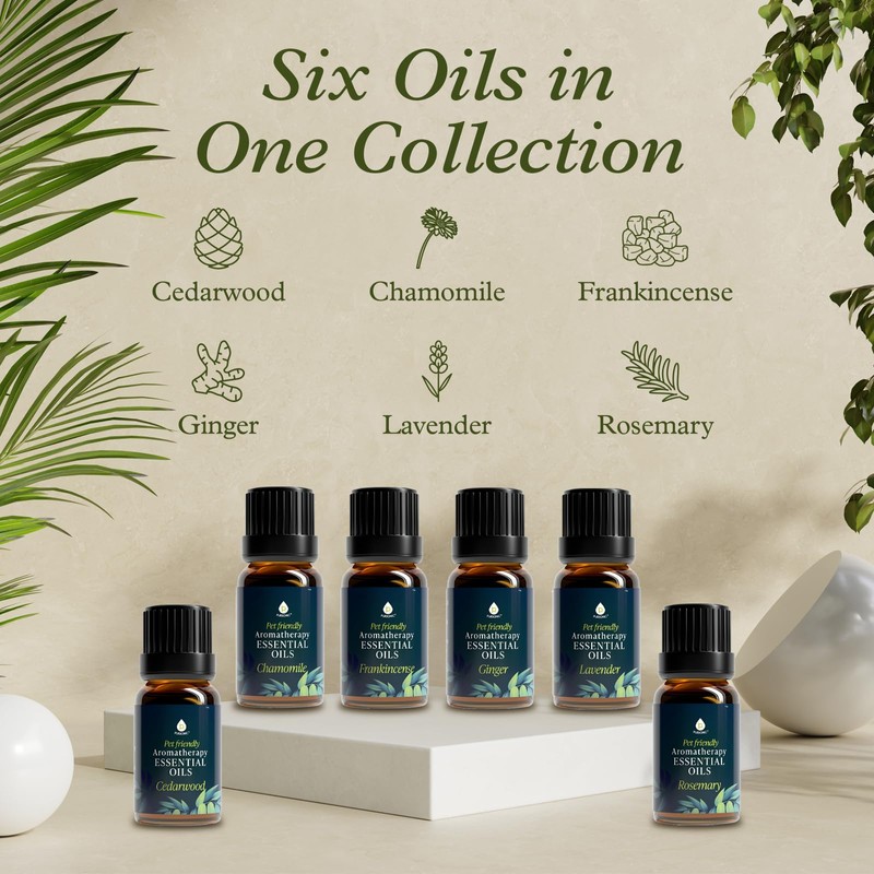PURSONIC Pet Friendly Aromatherapy Essential Oils Collection, 6-Count - Safe