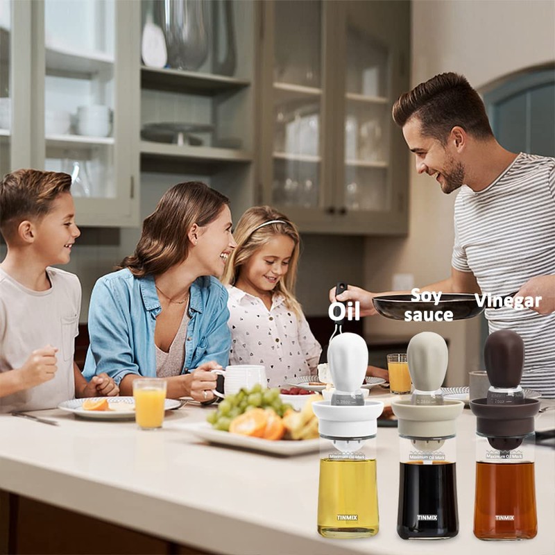 TINMIX Oil Dispenser with Brush - Glass Olive Oil Dispenser