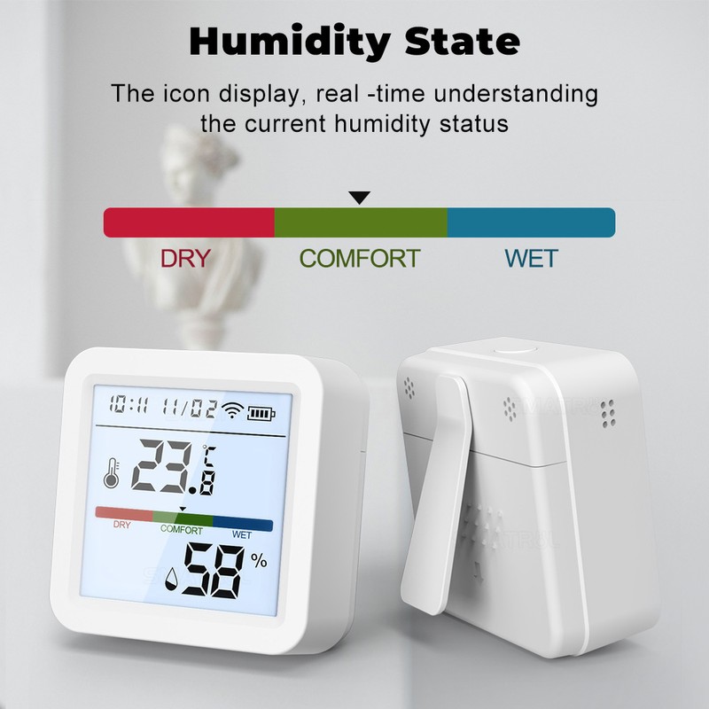 Tuya ZigBee Temperature Humidity Tester LCD Backlight Display Mobilephone APP