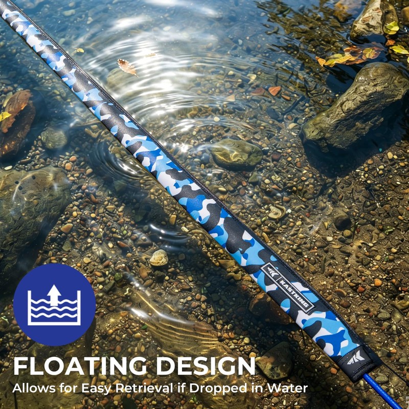 KastKing MeshGuard Camo Fishing Rod Sleeves, Spinning, Blue Camo 4