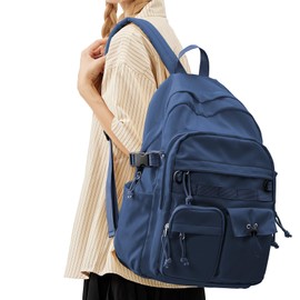 SEAFEW School Backpack for Women Men College High School Bag Boys Girls Lightweight Laptop Bookbag Water Resistant Casual Daypack for Travel Work A9- Royal Blue