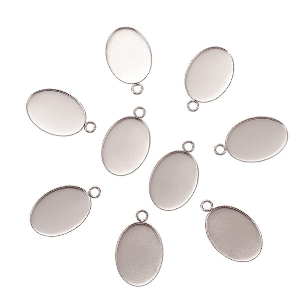 Airssory 100 Pcs 25x18mm Pendant Cabochon Settings Edge Bezel Cups