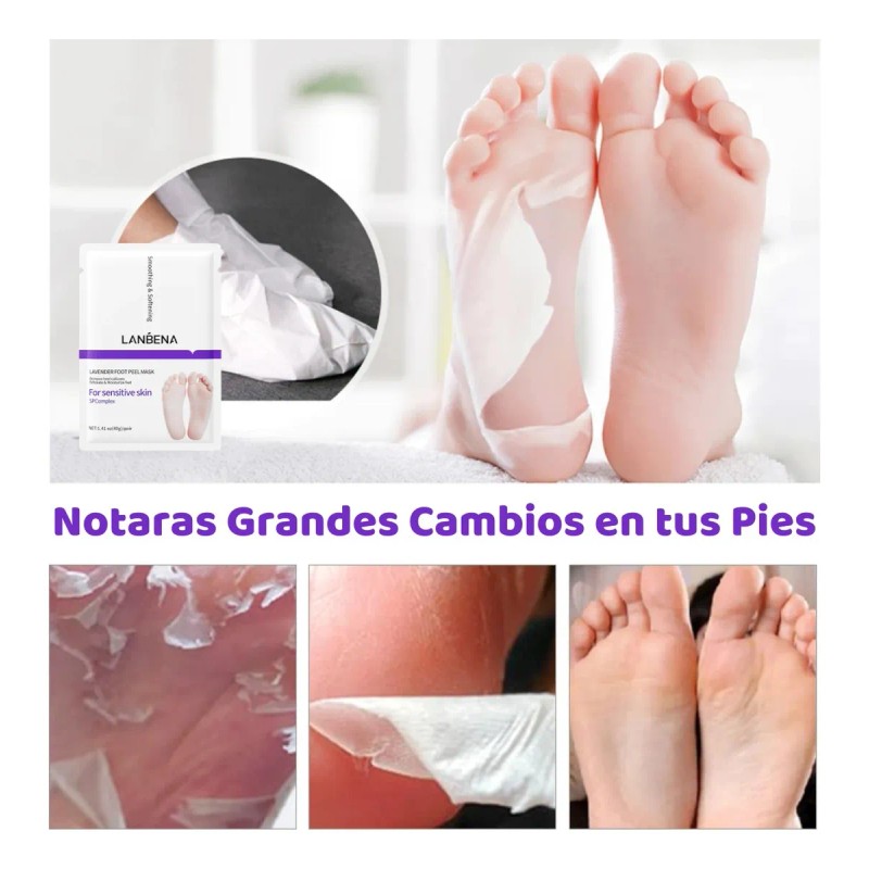 Mascarilla Exfoliante Pies Elimina Piel Muerta 3 Pares