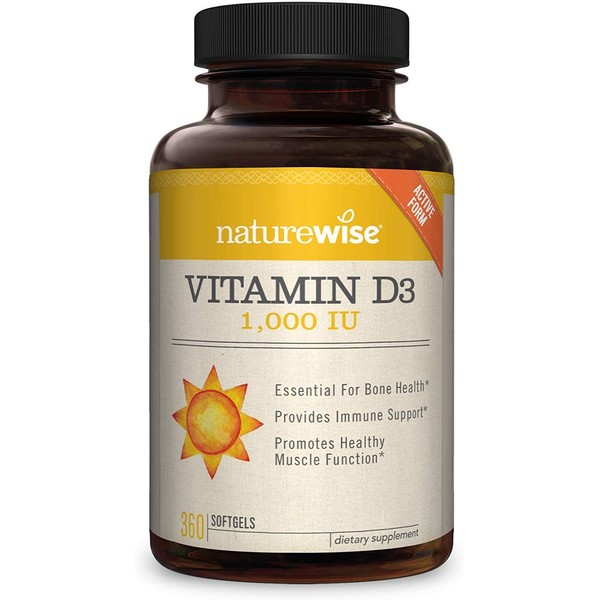 NatureWise Vitamin D3 1000iu (25 mcg), Mini Softgels, 360 Count
