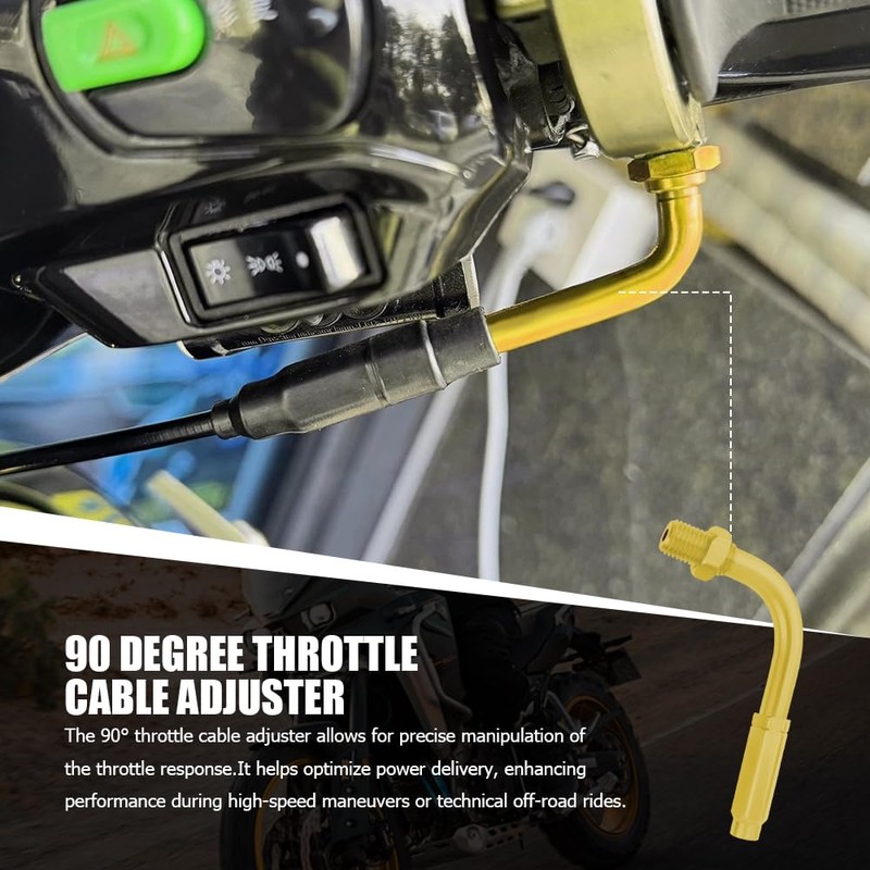 Lyxheth 90 Degree Throttle Cable Adjuster, Aluminum Alloy Motorcycle Throttle