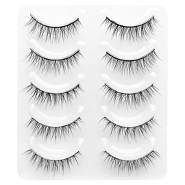 Musegetes 3D False Eyelashes Popular Black Natural Axis Soft Core Premium Fibers Hand Made A Natural Fluffy Long Soft Reusable 5 Pairs Long Tail H45C