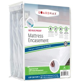 Guardmax Zippered Mattress Encasement - Cot Size - Waterproof and Bed Bug Proof Mattress Protector - 6 Sided Absorbent Mattress Cover - Soft, Breathable, and Hypoallergenic. (Day Bed 33 X 75 X 10)
