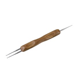 AUEAR, 1 Hook, 2 Hooks, 3 Hooks Dreadlock Crochet Hook for Hair Lock Crochet Needle for Braid Craft Bamboo Handle (Pack of 1, 0.5mm Double End)