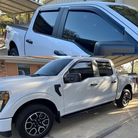 Lifeinfinity 4pcs Wind Deflector, Outside Mount Rain Guards, Side Window Visors Compatible with 2015-2024 Ford F-150, 2017-2024 Ford F-150 Raptor/F-250/F-350/F-450/F-550 Super Duty SuperCrew 94975