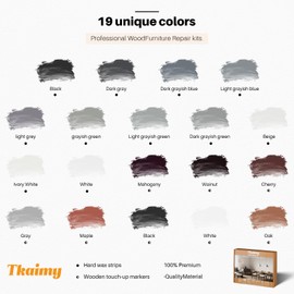 Laminate Vinyl Floor Repair Kit Wood Floor Scratch Repair Hardwood Lvp Floor Wax Repair Furniture Markers Touch up Remover Scratches, Stains, Cracks, Holes for Door, Cabinet, Table