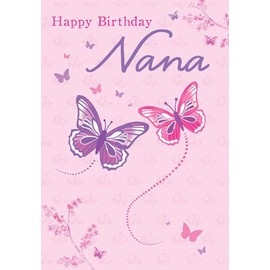 Piccadilly Greetings Traditional Birthday Card Nana,Pink - 7 x 5 inches