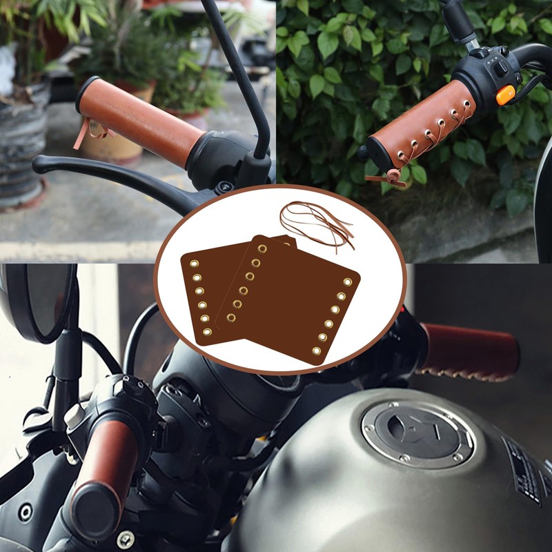 20 Pcs Leather Walking Stick Grip Kit, Leather Handlebar Grips